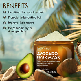Majestic Pure label close-up highlighting biotin and key ingredients