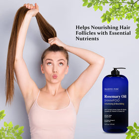 Majestic Pure shampoo lathering foam illustrating gentle cleansing