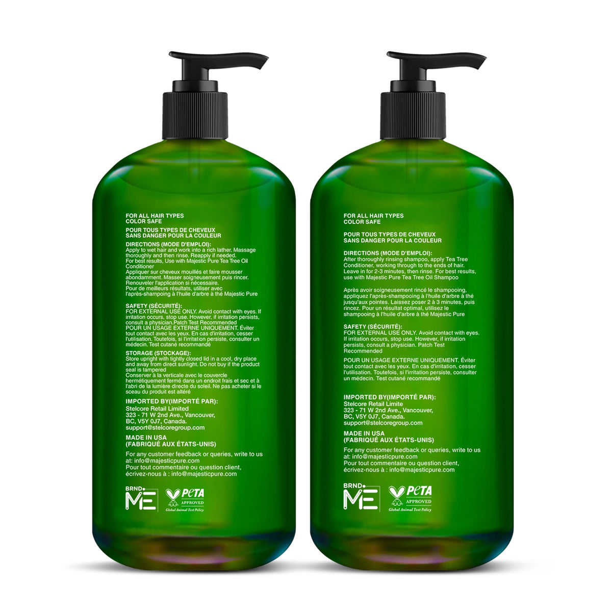 Majestic Pure bottle beside tea tree leaves indicating natural oil