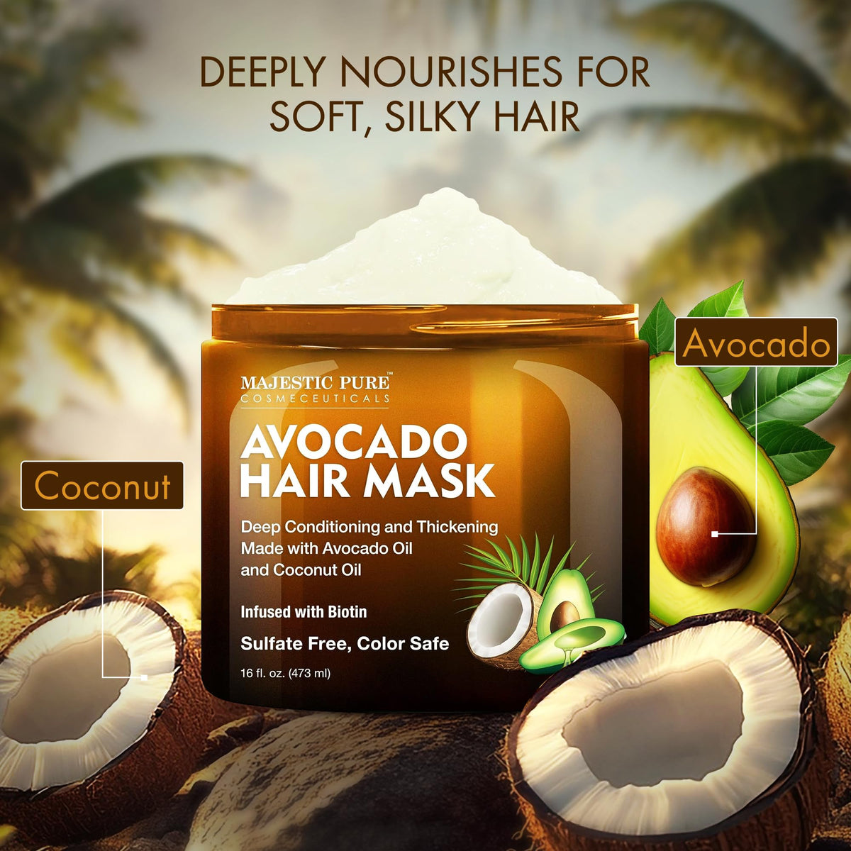 Majestic Pure applying mask to wet hair for improved manageability