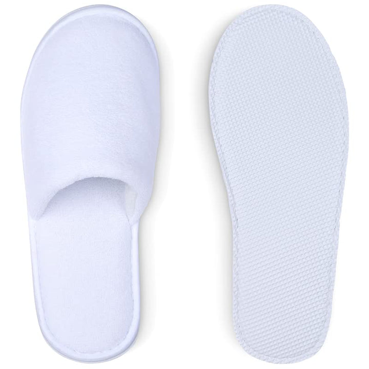 MAJI SIMPLY JOYOUS front packaging showing six white spa slipper pairs and brand