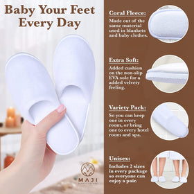 MAJI SIMPLY JOYOUS travel pouch with slippers for easy transport