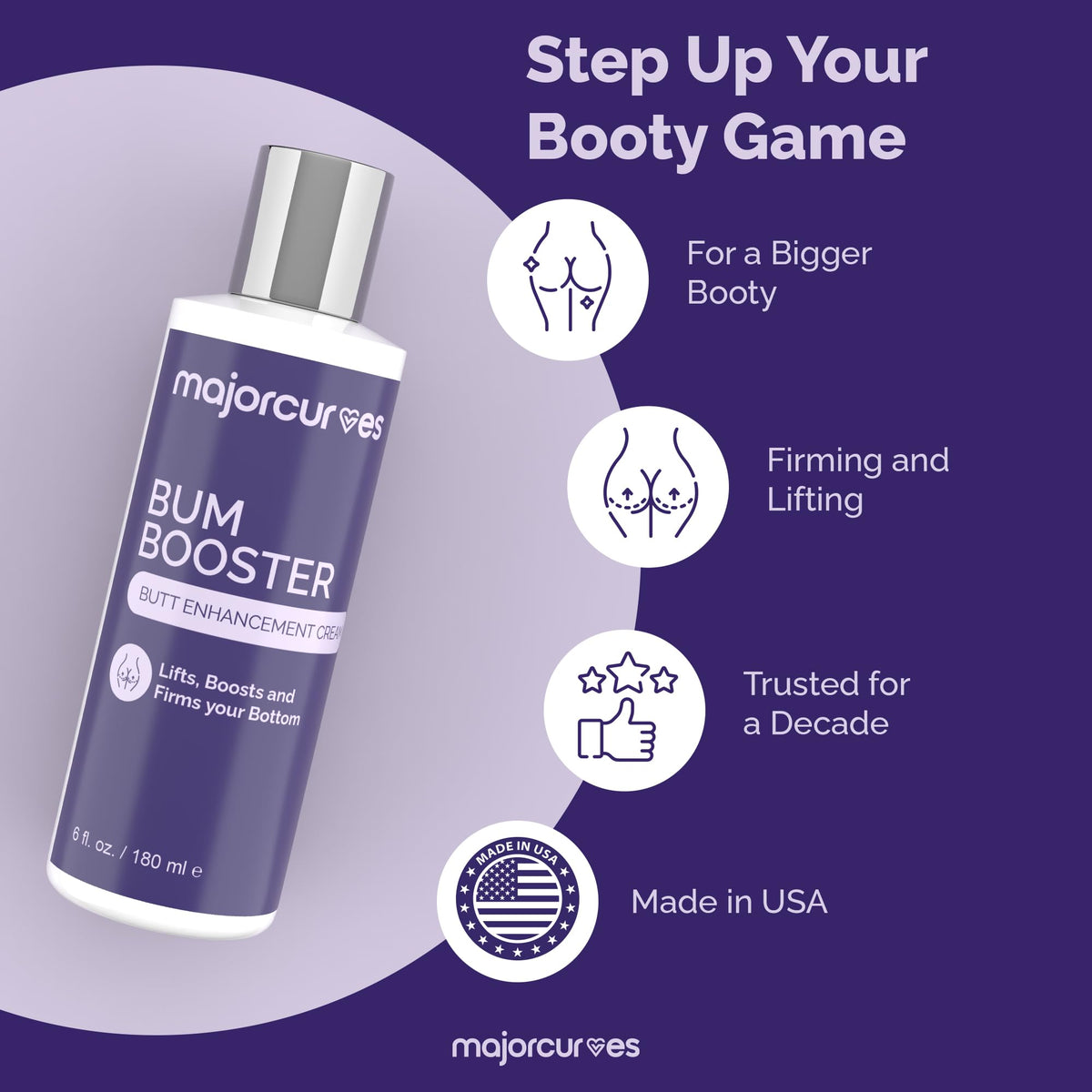 Major Curves application in hand massaging into skin, shows easy daily use