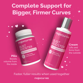 Major Curves before and after illustration showing improved bust shape