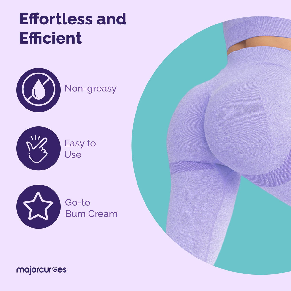 Major Curves before and after visual of silhouette, illustrates fuller, firmer look