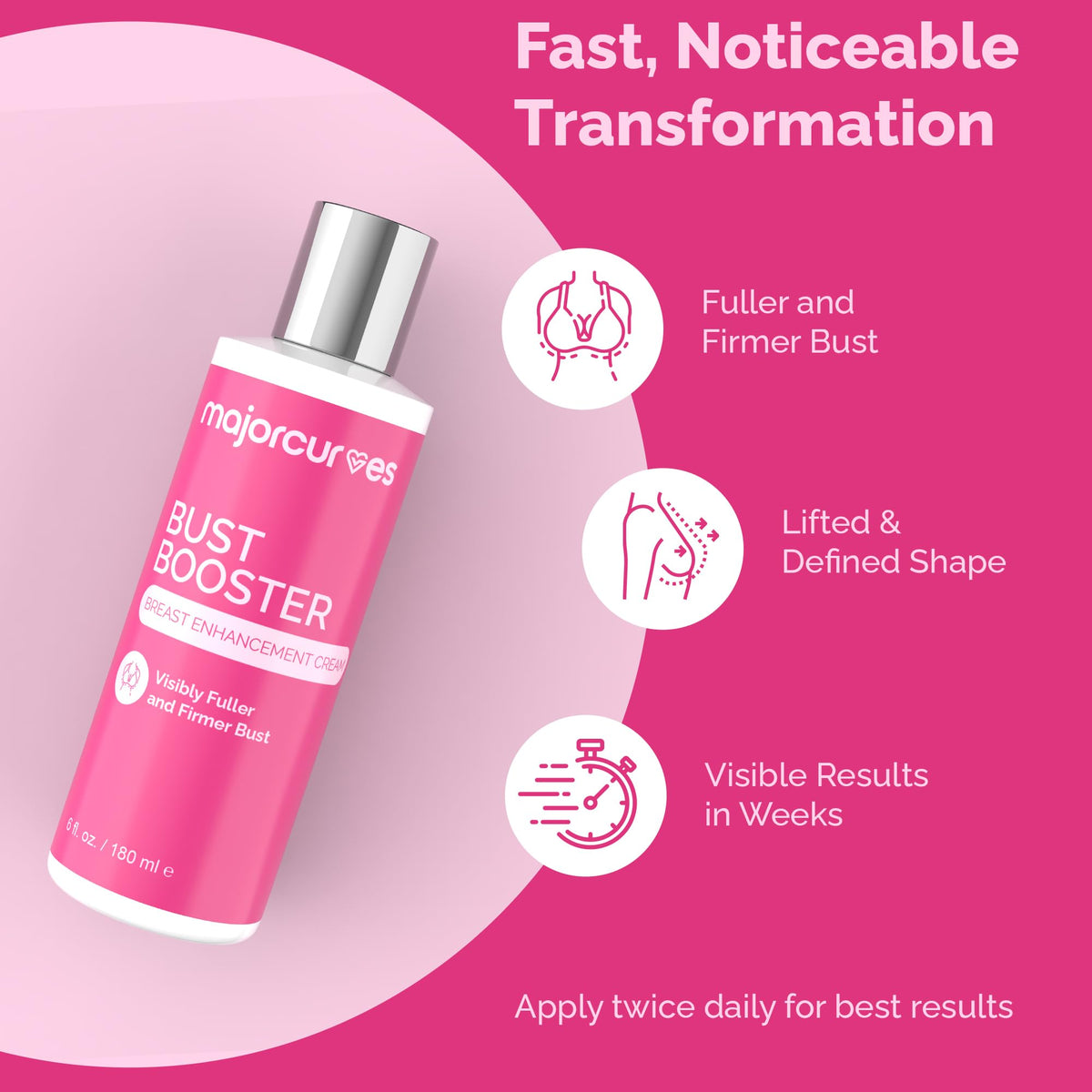 Major Curves ingredients label close-up highlighting natural botanical actives