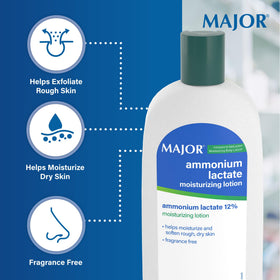 Major bottle label detail highlighting lactic acid 12 percent formulation