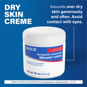 MAJOR applying crème to hand demonstrating soothing hydration for dry skin
