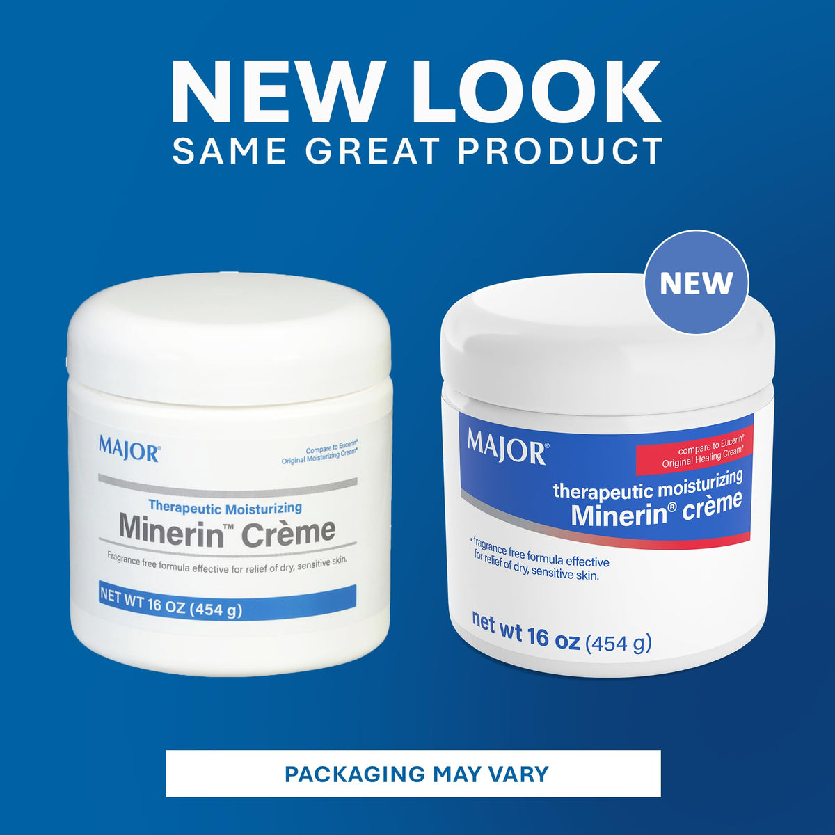 MAJOR product label close-up displaying ingredient list and fragrance-free benefit