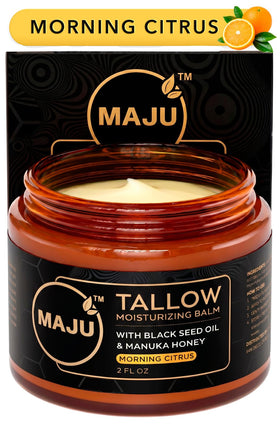 MAJU jar front view showing label and clean citrus design for clear product recognition