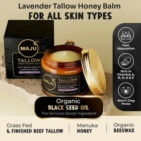 MAJU close-up of dense tallow texture for deep overnight hydration