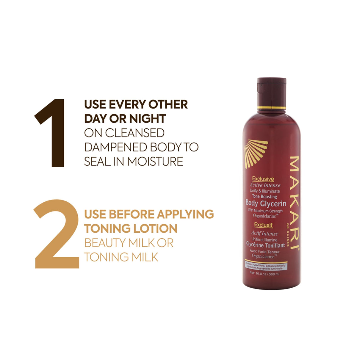 makari applying glycerin on forearm showing smoothing and moisturizing benefit