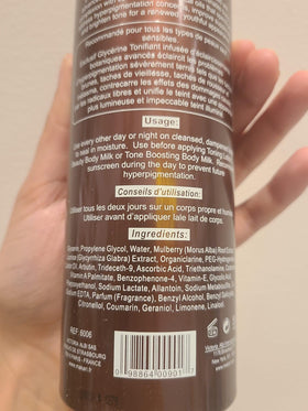 makari glycerin bottle paired with toning lotion showing layered routine benefit