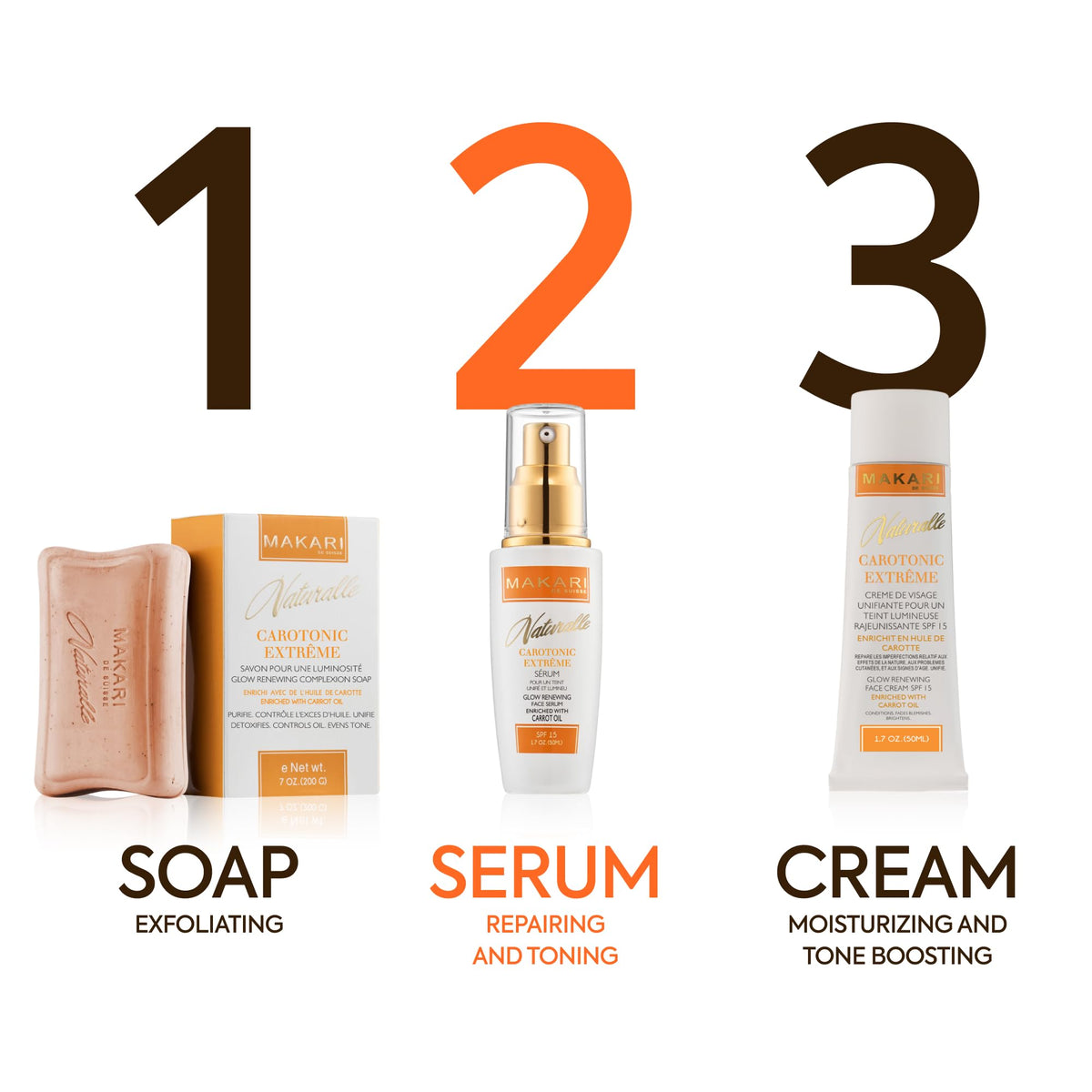 MAKARI label close-up revealing ingredients and SPF15 protection for informed buyers
