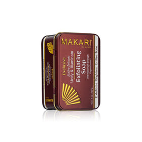 MAKARI brightening bar front packaging showing product and benefits