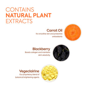 MAKARI ingredients label closeup showing botanical extracts for brightening