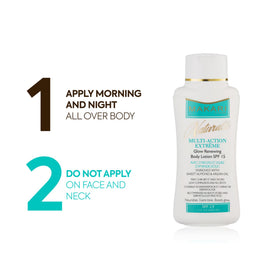MAKARI applying lotion to arm showing immediate softening effect