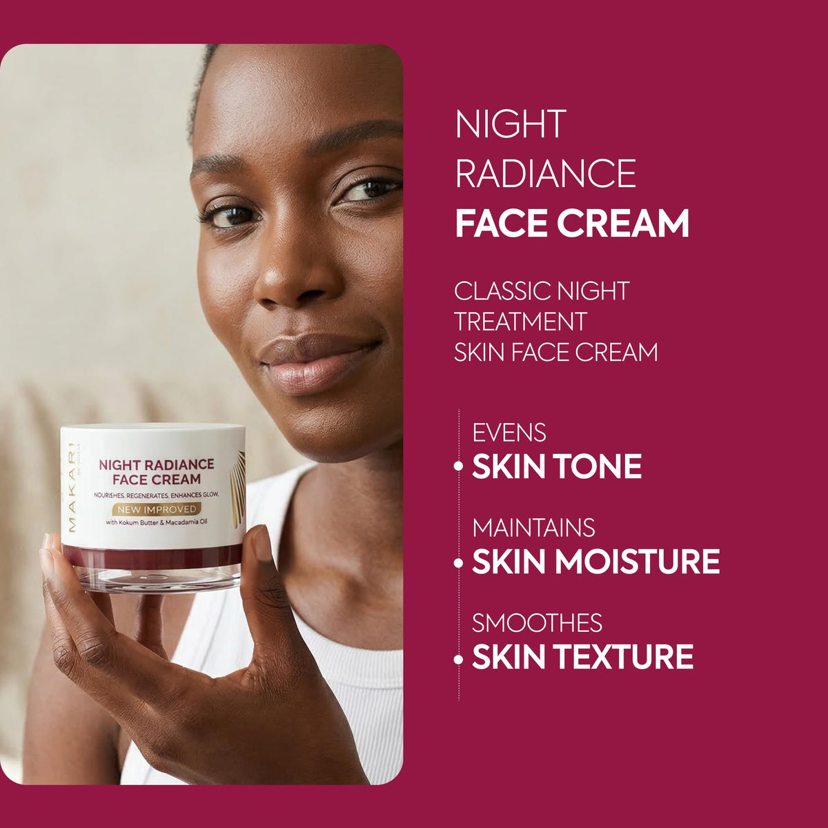 MAKARI cream texture close-up demonstrating rich but absorbent formula for hydration