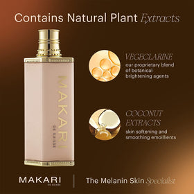 MAKARI Vegeclairine botanical elements visual illustrating natural brightening benefit