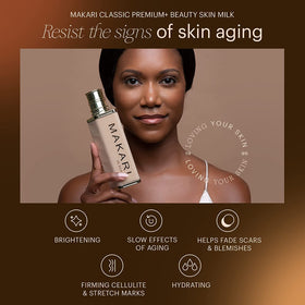 MAKARI creamy milk texture close-up highlighting lightweight spreadability and absorption