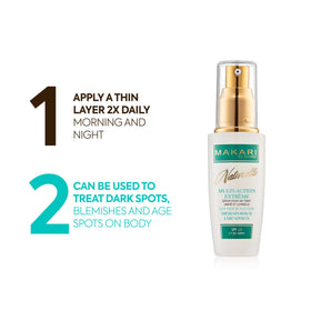 MAKARI 1.7 oz bottle beside ruler showing true size for travel benefit
