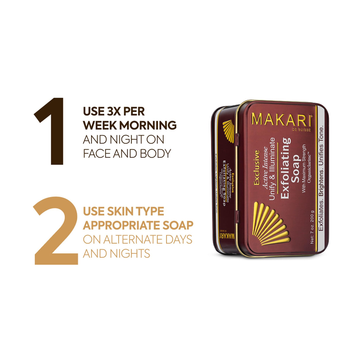 MAKARI soap being gently applied to face to brighten and even tone