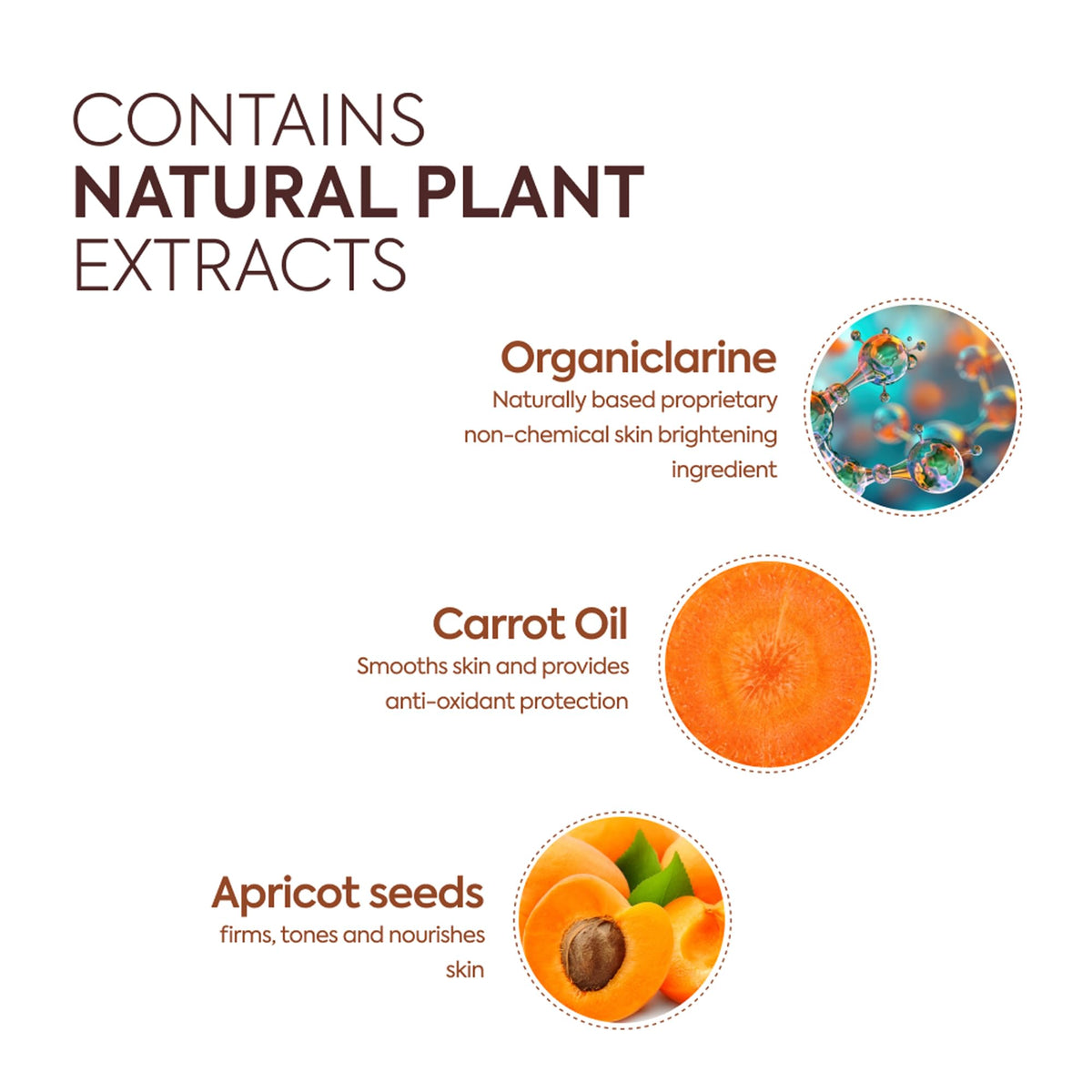 MAKARI product label listing Organiclarine and botanical ingredients