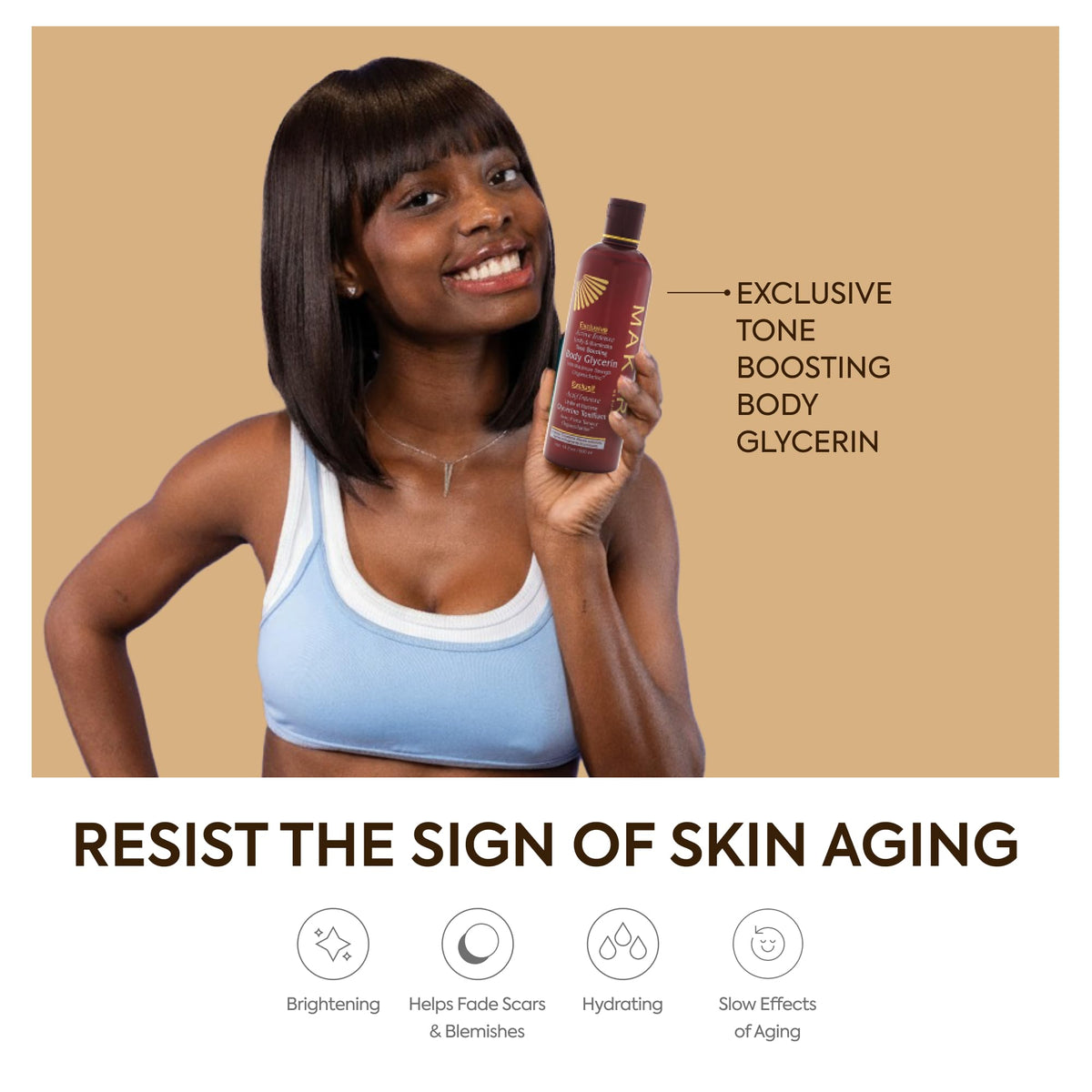 makari glycerin texture droplet on skin showing quick-absorbing hydration benefit