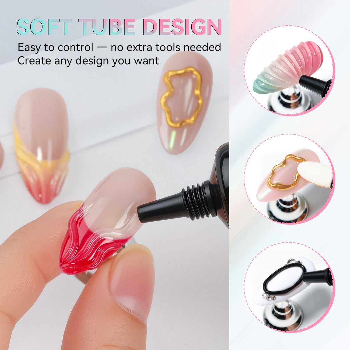 Makartt 3D sculpted nail sample illustrating raised texture and detail