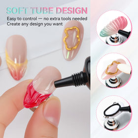 Makartt 3D sculpted nail sample illustrating raised texture and detail