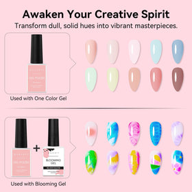 Makartt clear blooming gel texture close-up highlighting smooth spreadability
