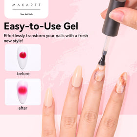 Makartt finished nail with marble effect showcasing salon-quality pattern