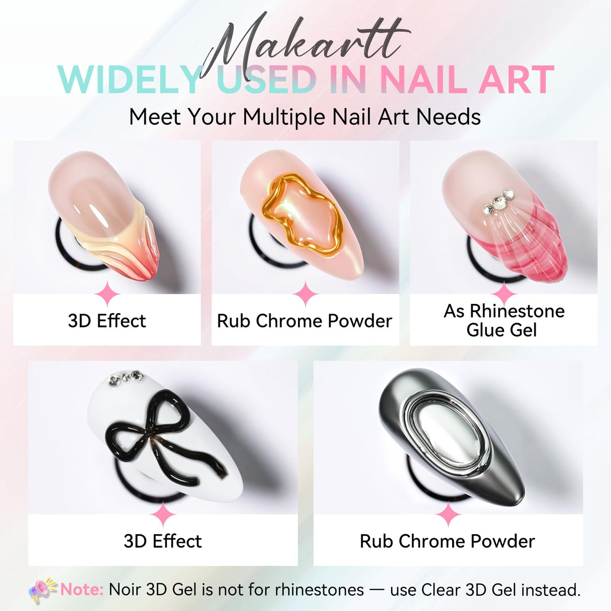 Makartt clear gel tube tip closeup showing easy squeeze control