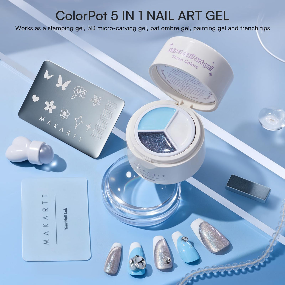 Makartt ColorPot clear stamper close-up for precise pattern placement benefit