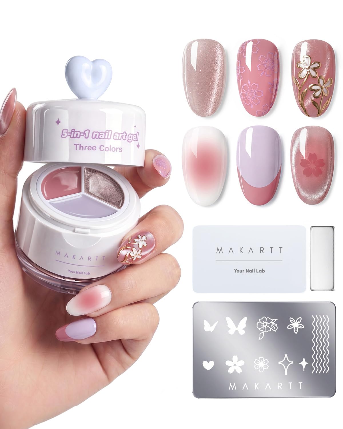 Makartt ColorPot front opened showing three gels and tools for quick styling