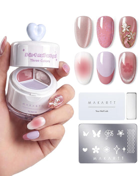 Makartt ColorPot front opened showing three gels and tools for quick styling