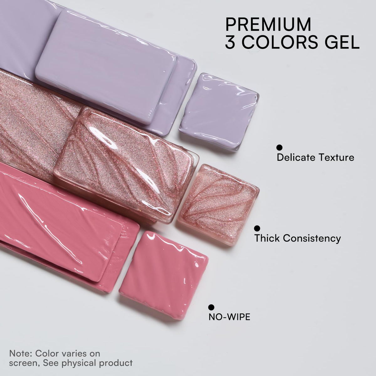 Makartt ColorPot gel texture swatches demonstrating smooth blending results