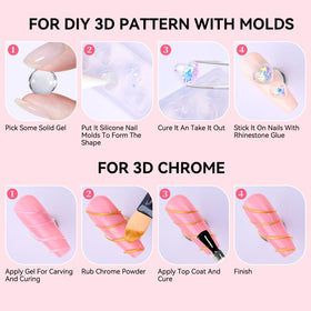 Makartt cured 3D nail design close showing durable sculpted detail