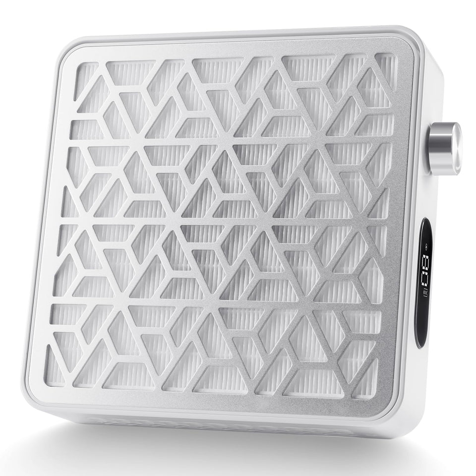 Makartt Daccal front view showing compact design and intake, captures nail dust effectively