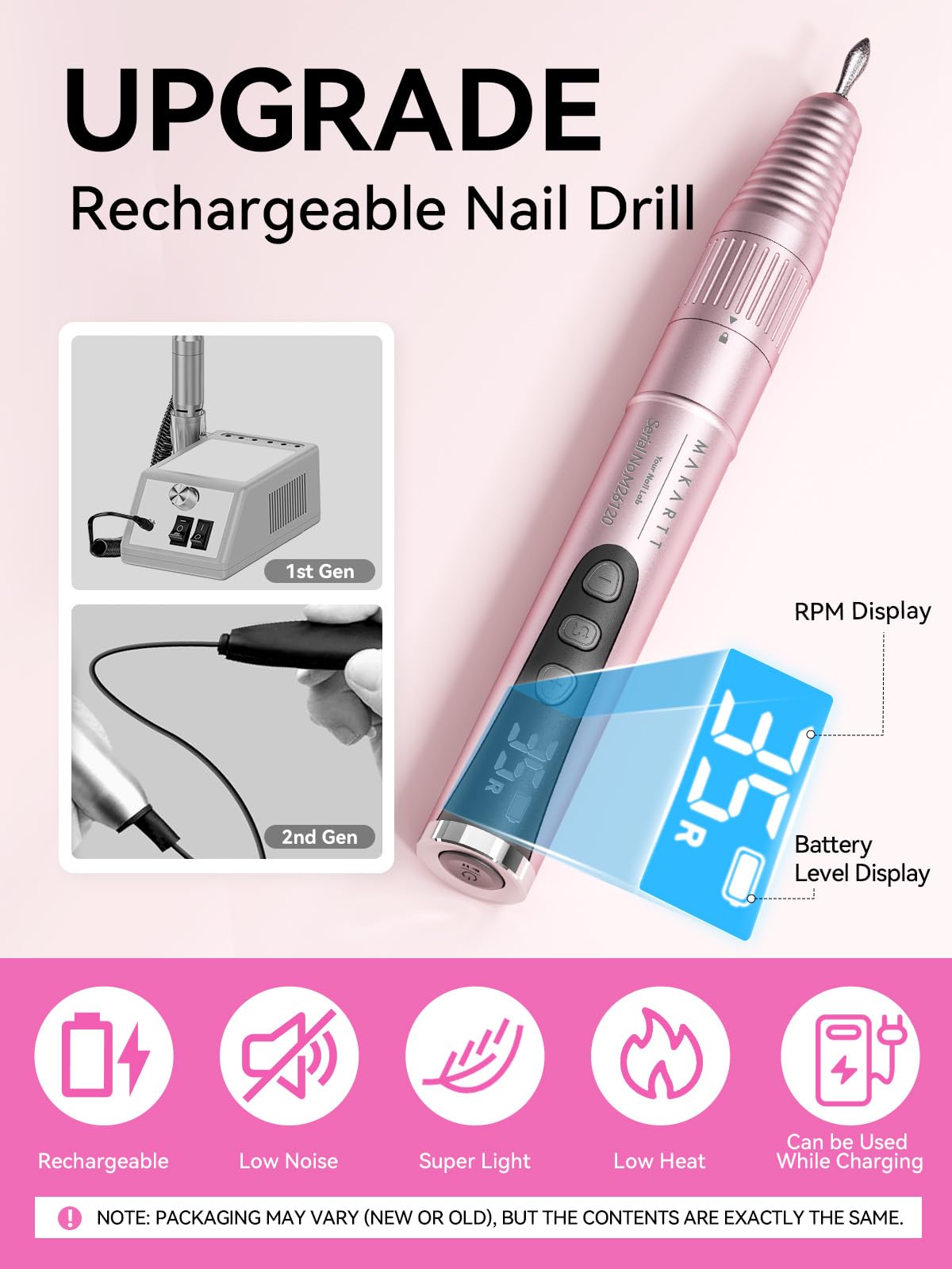Makartt drill bits and sanding bands laid out for versatile nail services