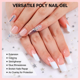 Makartt finished nails showing French and glitter designs for salon look