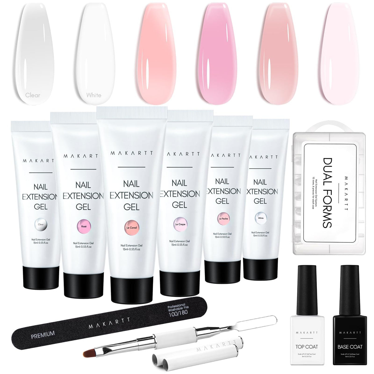 Makartt front packaging showing six gel colors and benefits