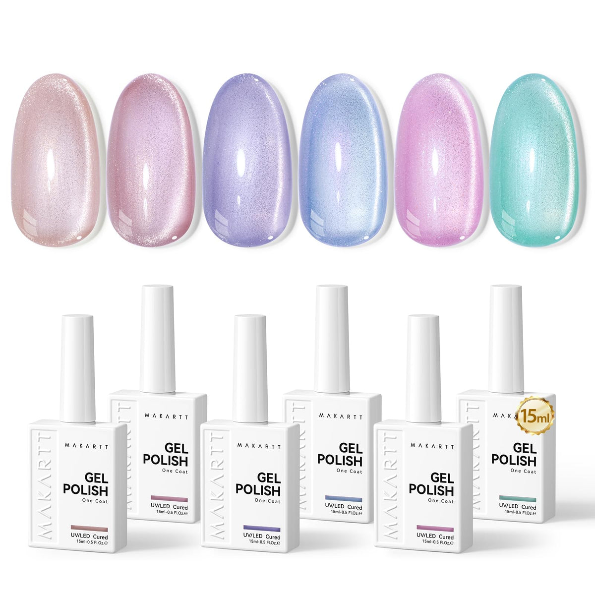 Makartt front packaging showing six 15ml bottles and kit components, highlights convenience