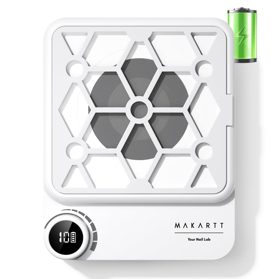 Makartt front view showing compact dust collector portability and neat workstation benefit
