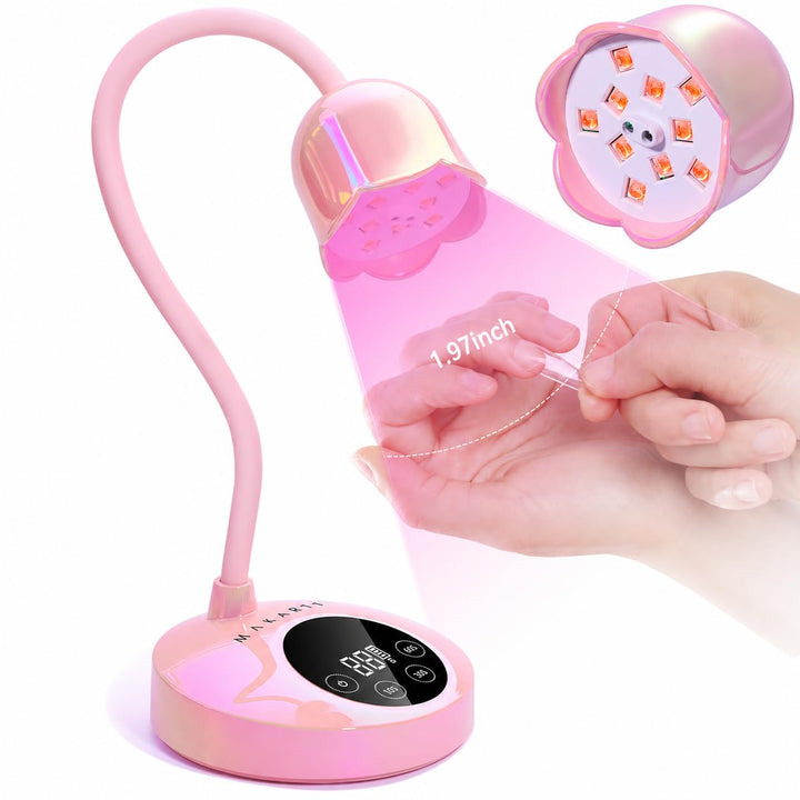 Makartt front view compact lamp showing portable design and quick cure benefit