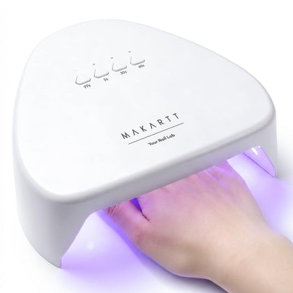 Makartt front view compact UV lamp showing sleek design and fast curing