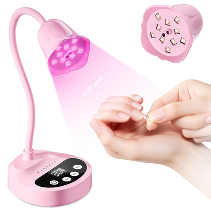 Makartt pink lamp front view showing compact design and fast curing