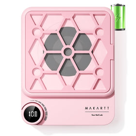 Makartt front view of compact white dust collector showing sleek design and ease of placement