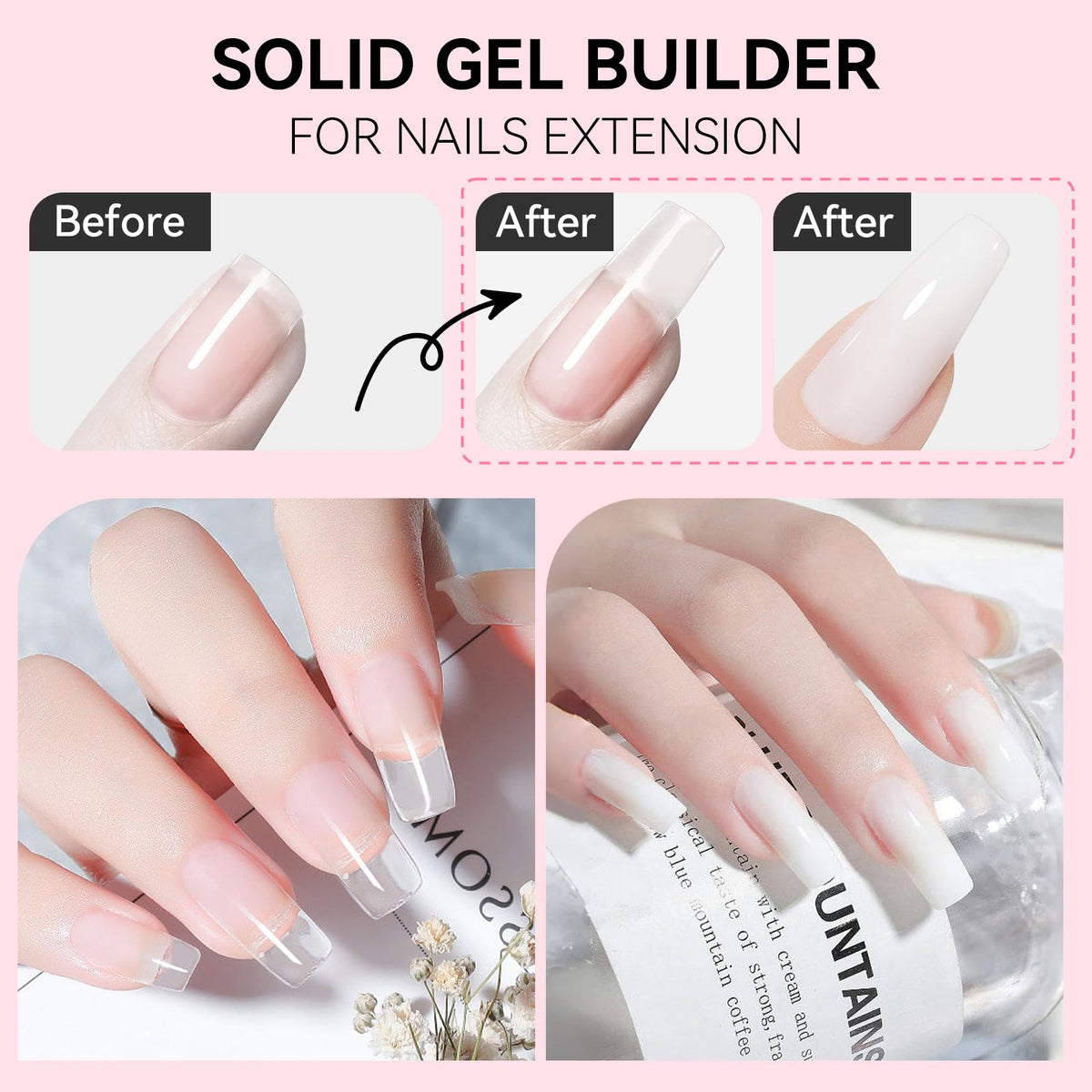 Makartt gel applied on a nail form for extension, illustrating strong build