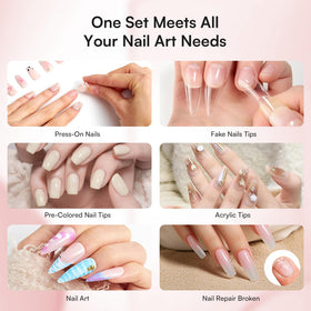 Makartt glue being applied to press-on nails for quick adhesion